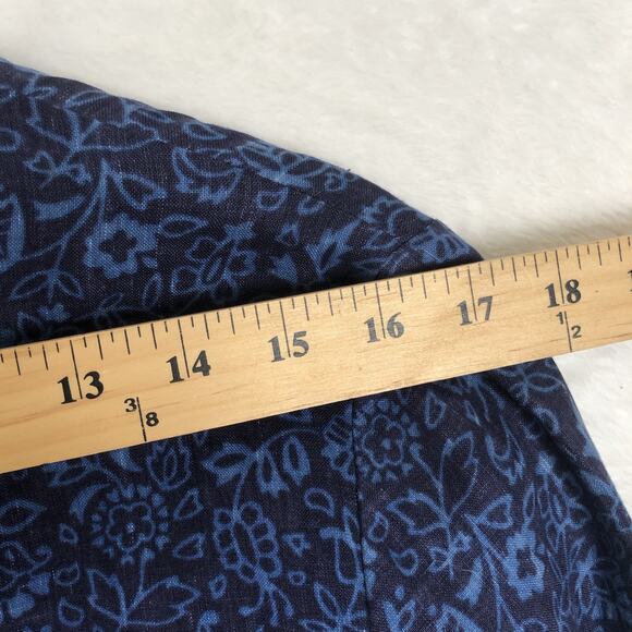 SPRING BREEZE Italian Tunic Sz M Blue Linen Cotton Button Up Mandarin Lagenlook‎ - Picture 9 of 13